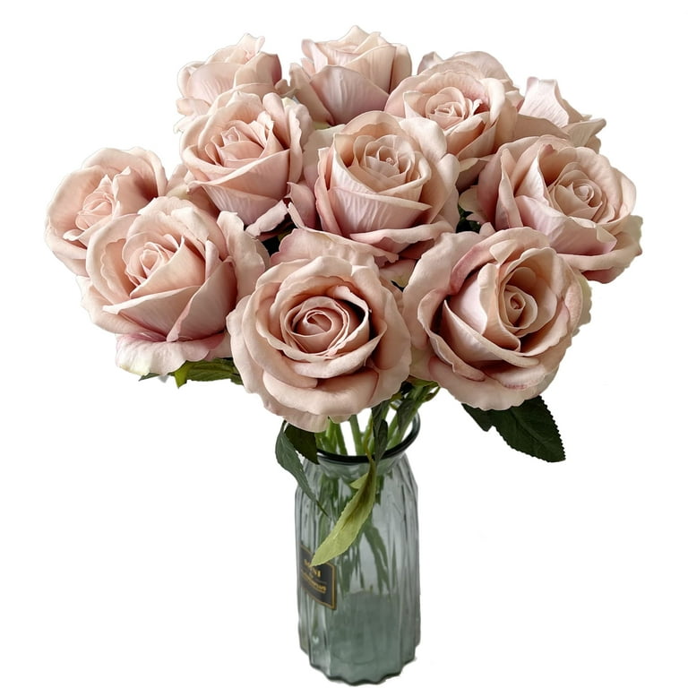 Velvety Artificial Roses Stems Faux Real Touch Rose Bouquet – the