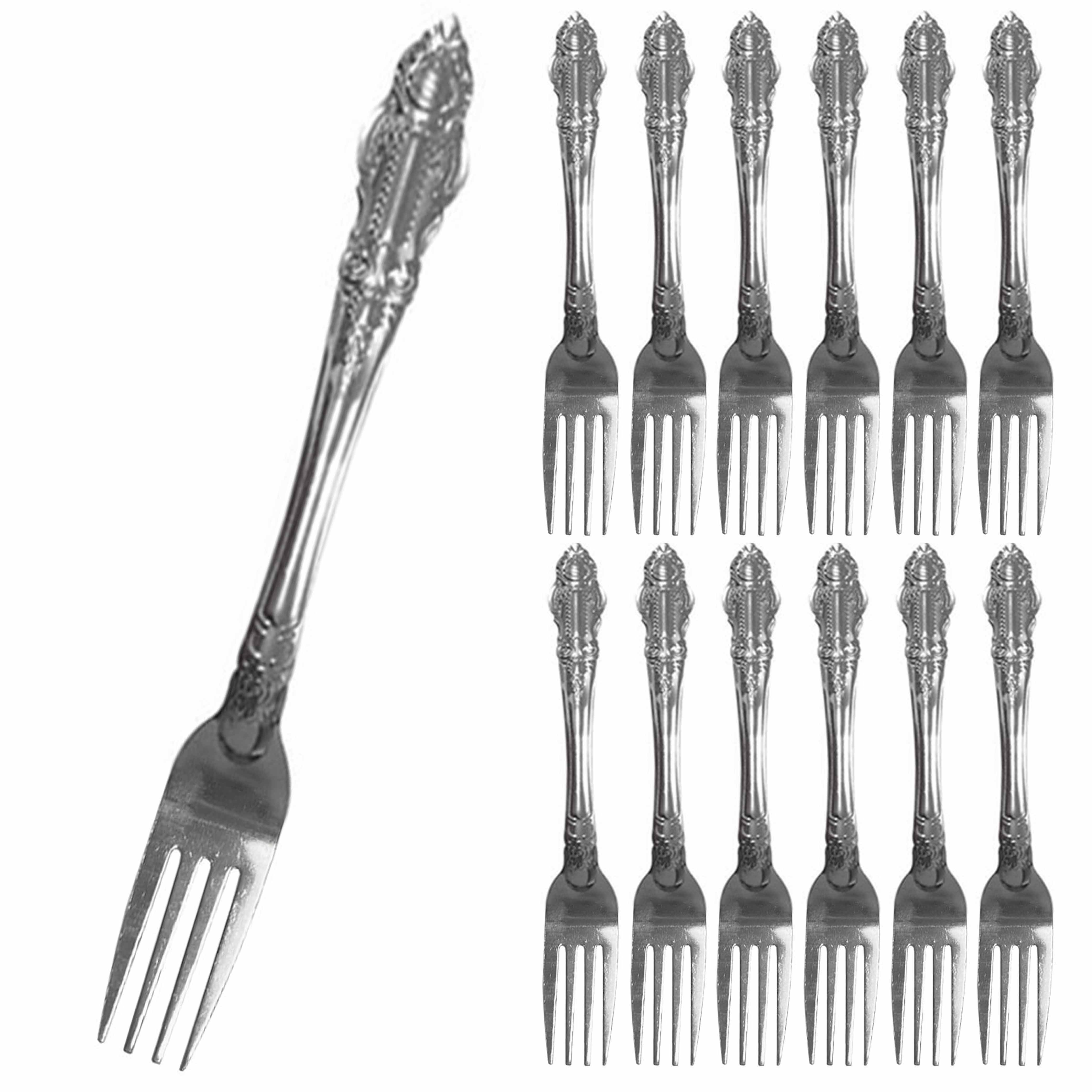 12 Pc Silverware Fork Set Stainless Steel Dinner Table Flatware Cutlery
