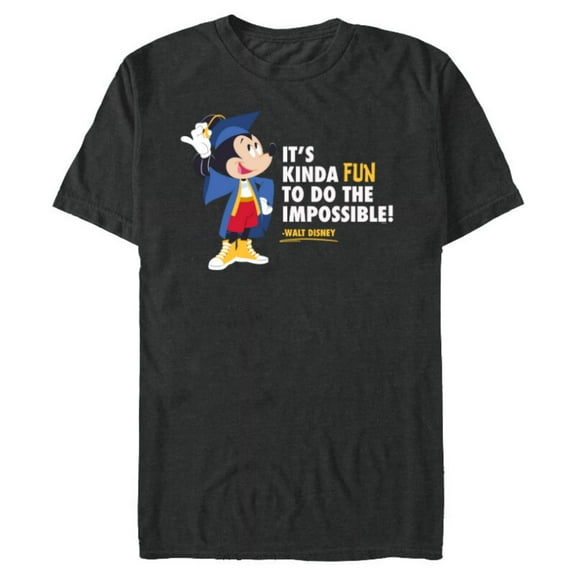 Disney Mickey Mouse Graduation New Grad Do the Impossible - Short Sleeve Blended T-Shirt for Adults - Customized-Dark Heather