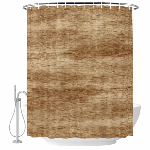 Brown Wooden Shower Curtain, Waterproof Shower Curtains for Bathroom, Vintage Western Country Wooden Plank Washable Fabric Bathtub Curtain Set Bath Decor with 12 Hooks Standard 72"x72"