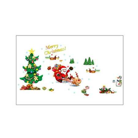 Christmas Tree Pattern Window Removable Wall Sticker Decal ...