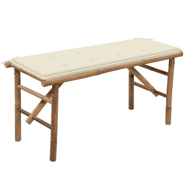 vidaXL Banc de Jardin Pliant avec Coussin 118 cm Bambou
