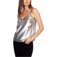 thumbnail image 1 of 1.STATE Camiseta sin mangas con lentejuelas para mujer, metálica, extragrande, 1 of 1