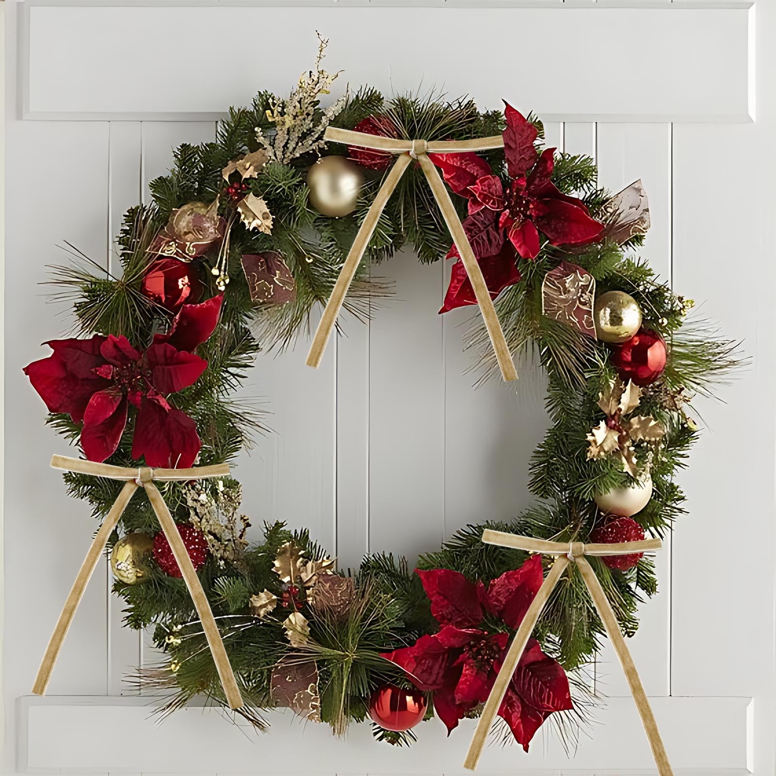 24Pcs Velvet Christmas Tree Bow Decoration
