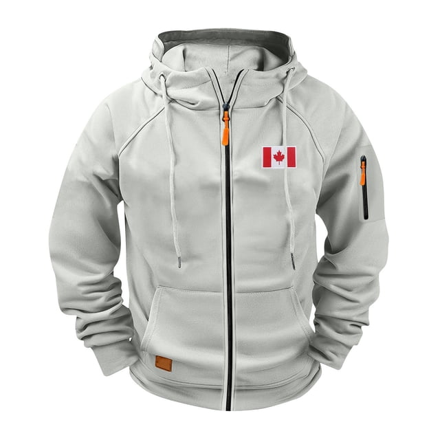 Dvprdro Jackets for Men Cargo Solid Color Multiple Pockets Sports Ditness Training Raglan Long Sleeved Hooded Casual Jacket