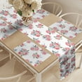 thumbnail image 2 of Ambesonne Vintage Rose Table Runner & Placemats, Classy Flowers Bouquet, Placemat 4 pcs + Runner 16"x90", Pale Pink White, 2 of 2