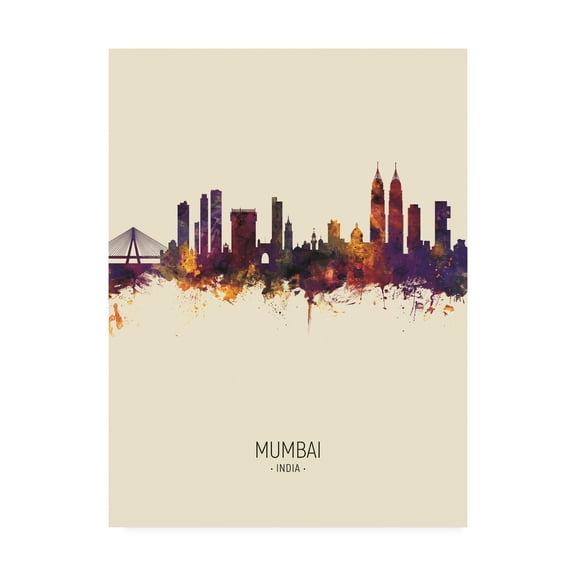 Trademark Fine Art 'Mumbai Skyline India Bombay Portrait III' Canvas Art by Michael Tompsett