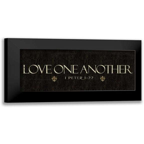 Greene, Taylor 14x8 Black Modern Framed Museum Art Print Titled - Love One Another