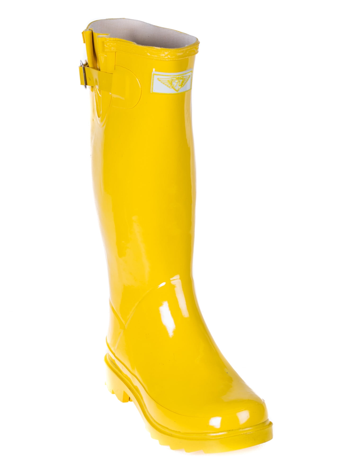 Forever Young Women Yellow Gold Classic Rubber Rain Boots - Walmart.com