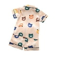 thumbnail image 3 of Cethrio Kids Girls Pajamas Sets, Button Down 2 Piece Comfy Short Sleeve Kids Sleepwear Khaki Size 9 Months, 3 of 3