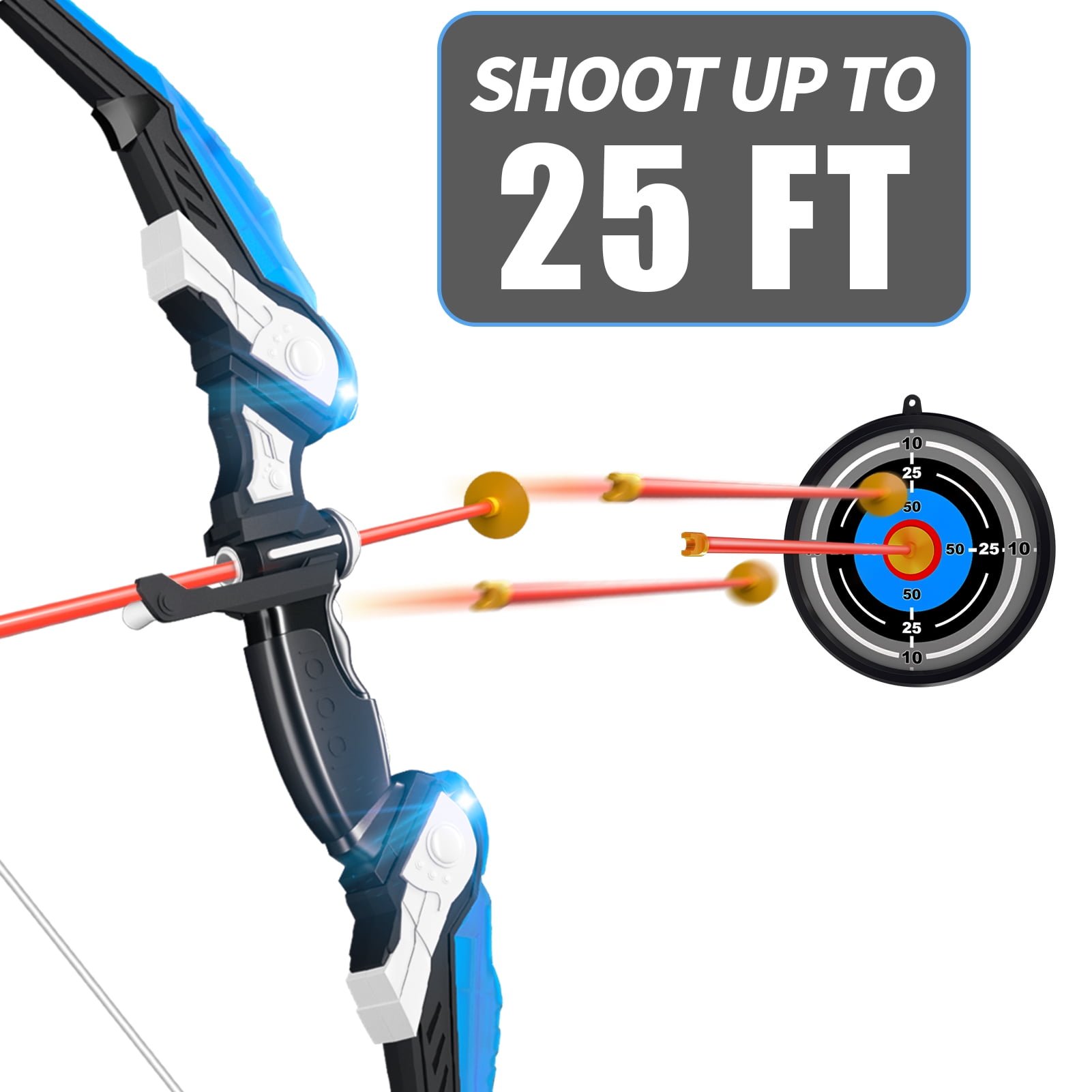 KukuFun Kids Bow and Arrow for Boys Ages 4-8-12, Kids Archery Set Toys for Boys 6-8 8-12, Indoor Outdoor Toys for 3-12 Year Old Boys