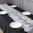 thumbnail image 5 of BalsaCircle 15x117" Ivory Premium Lace Table Runner Scalloped Edges Party Events Decorations, 5 of 8