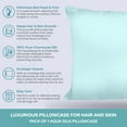 thumbnail image 2 of Spasilk Satin Pillowcase for Hair and Face Beauty, King Size, 1 Pack, Aqua, 2 of 6