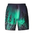 thumbnail image 4 of Lsque Mens Swim Trunks Northern Lights 2 Pattern - Bathing Suit Compression Liner - Beach Swim Shorts Swimwear - (S-3XL) - Stretch Quick Dry -3X-Large, 4 of 9