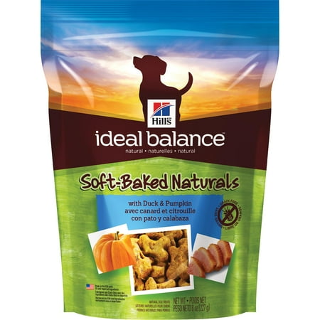 Dogs 8 Ounce Pouches - Hill's Ideal Balance (Get $5 back for every $20 spent) Soft-Baked Naturals with Duck & Pumpkin Dog Treats, 8 oz bag