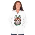 thumbnail image 3 of Irish Cat Lover St Patricks Day Womens Plus Size Graphic Zipper Hoodie Brisco Brands 5X, 3 of 5