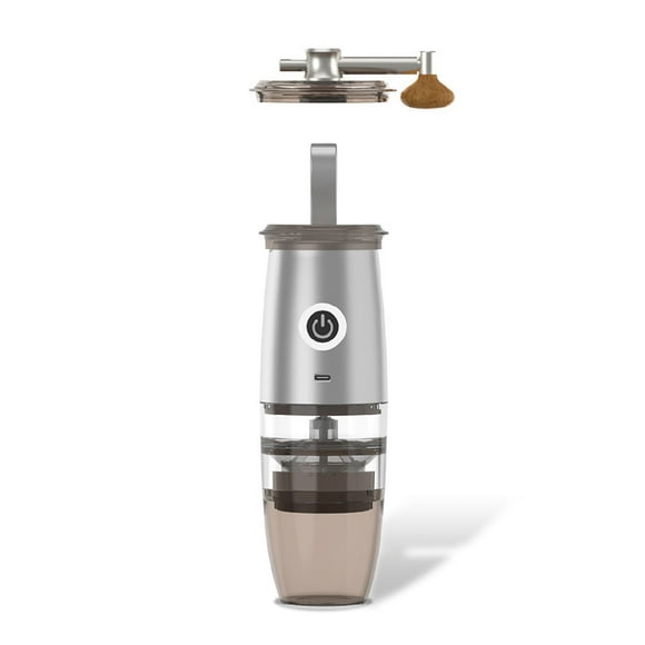 Advancent Molinillo de café Manual eléctrico con mango de fresado, máquina de molienda automática ajustable, herramienta de viaje para el hogar Juegos de servir café y té Plata Advancent HA060736-01B