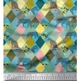 thumbnail image 1 of Soimoi Poly Georgette Fabric Leopard & Argyle Patchwork Print Sewing Fabric Yard 52 Inch Wide, 1 of 1
