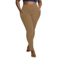 thumbnail image 3 of CFLVAEK Fleece Lined Yoga Pants for Women Plus Size Thermal Winter Leggings with Pockets Quick Dry Stretch Leggings Solid Color Workout Pant 2025 Khaki XL, 3 of 8