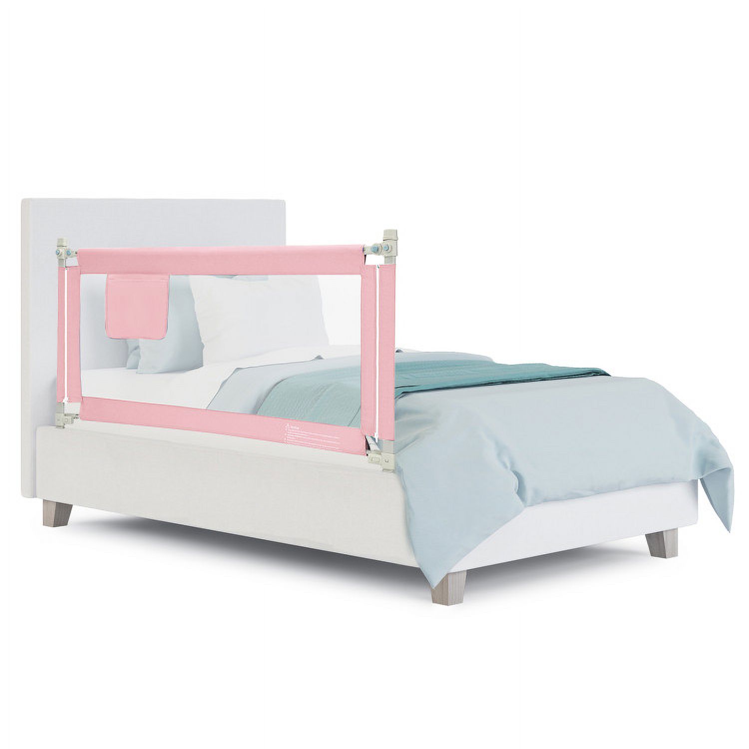 Spaco 57 Inch Toddlers Vertical Lifting Baby Bed Rail Guard with Lock-Pink, Bed Rail for Queen, King, Twin, and Bunk Size Beds