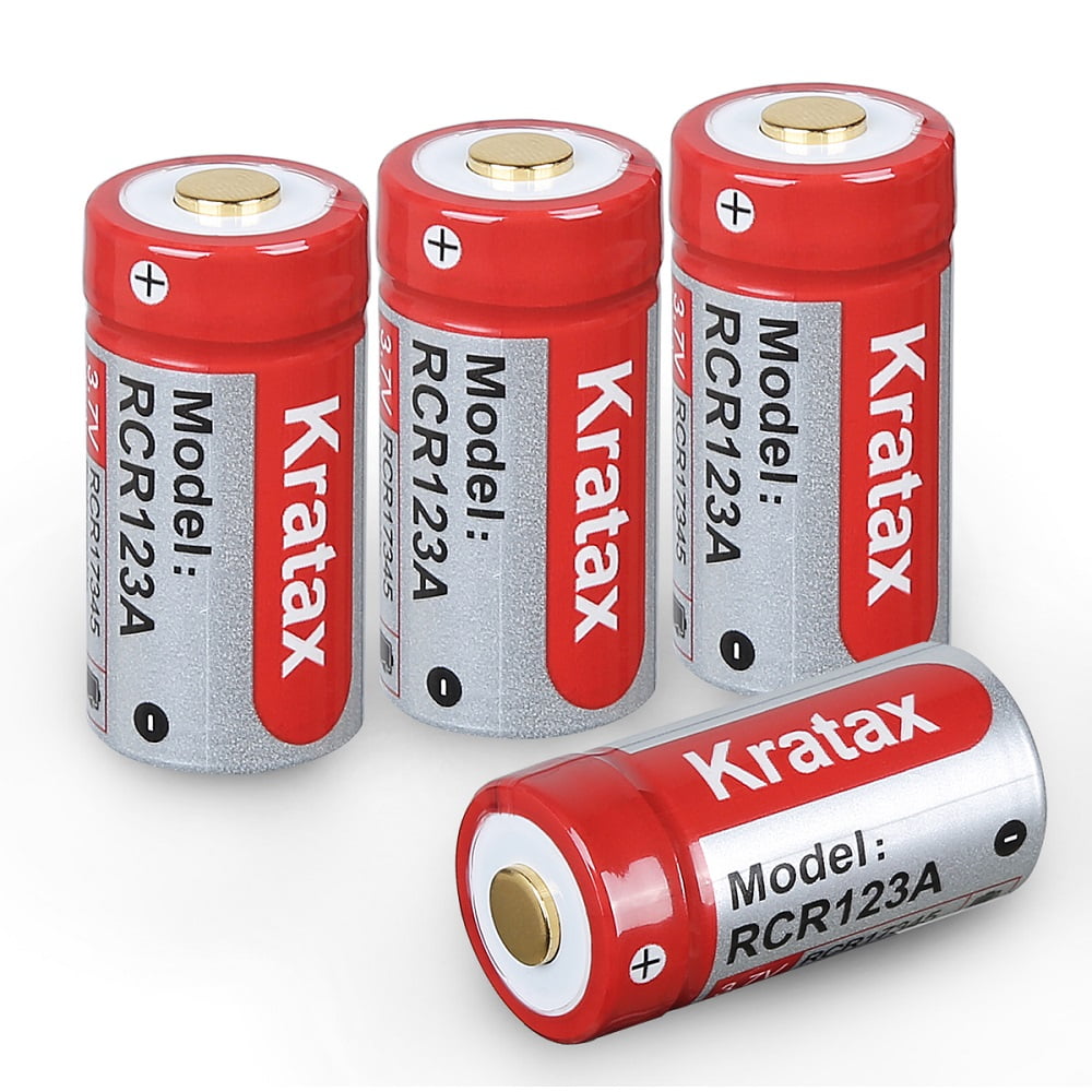 Kratax 16340 RCR123A Batteries 4Pack 700mAh Lithiumion Rechargeable CR123A Batteries Arlo