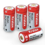 Kratax 16340 RCR123A Batteries 4-Pack 700mAh Lithium-ion Rechargeable CR123A Batteries Arlo Batteries for Arlo Cameras, Reolink Camera Battery, Flashlight