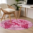 thumbnail image 4 of Small Round Rug 3Ft Washable Non-Slip, Pink Ribbon Circle Area Rugs for Living Room Bedroom, Wings Romantic Love Heart Flowers Retro Country Indoor Floor Mats Carpet Runner for Home Decor, 4 of 8