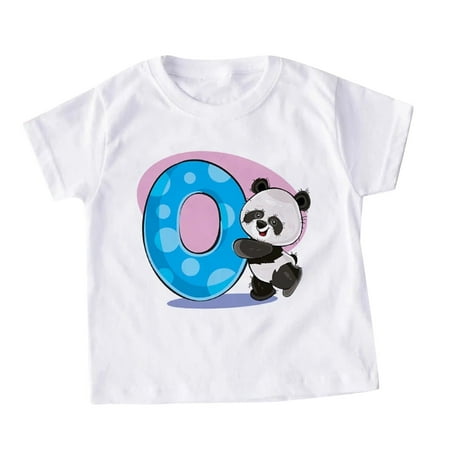 

Follure Toddler Boys Girls Summer Short Sleeve Panda Cartoon Prints T Shirts Tops Outwear Cute Neon T Shirts Boys Boys Sleeveless Shirt