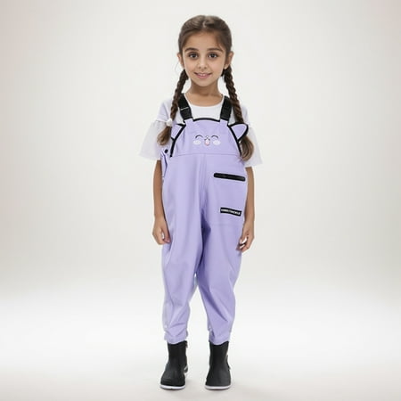 Kids Chest Waders for Toddler Youth Fishing Waders Toddler Children Kids Waders with Boots Waterproof Kids Waders for Boys Girls 8-9
