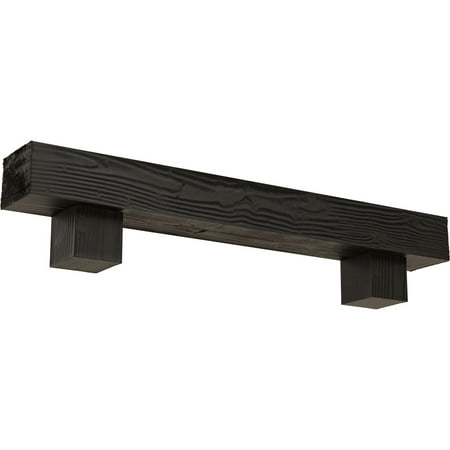 

Ekena Millwork 6 H x 6 D x 60 W Sandblasted Faux Wood Urethane Fireplace Mantel Kit W/ Alamo Corbels Burnished Cedar