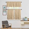 thumbnail image 4 of Kitchen Window Curtains Valance and Tier Set, Japanese Style Flower Rod Pocket Tier Curtain Valance Set, Vintage Country Floral Art Light Filtering Cafe Curtains for Bedroom Living Room, 4 of 9