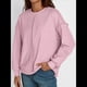 thumbnail image 4 of Suéteres Extragrandes para Mujer, de Larga, con de Murciélago, para Otoño, Cuello Redondo, Informal, de Punto, con Abertura Lateral. Rosa XL, 4 of 8