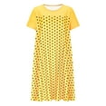 thumbnail image 2 of Ahuyic Womens Summer Casual Dress,Womens Plus Size Dress,Womens Mesh Short Sleeved Embroidered Cake Dress Short Sleeved Dress,Yellow,XL, 2 of 4