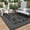 8*10ft-Black/Gray, variant on Outdoor Rug 9x12, Waterproof Reversible Plastic Straw Patio Rug, Stain-Resistant & Easy to Clean, Large Vintage Outdoor RV Mat for Deck, Camping, Balcony, Backyard, Black and Grey