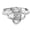 White Gold Color, variant on Womens Adjustable Silver Clover Open Ring: Electroplated, Personalized with Letters, Numbers, or Text, Exhibits a Unique Personality Style