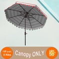 thumbnail image 2 of Bayside21 8 Rib Red/White Patio Umbrella Canopies, Sun Protection, 2 of 5