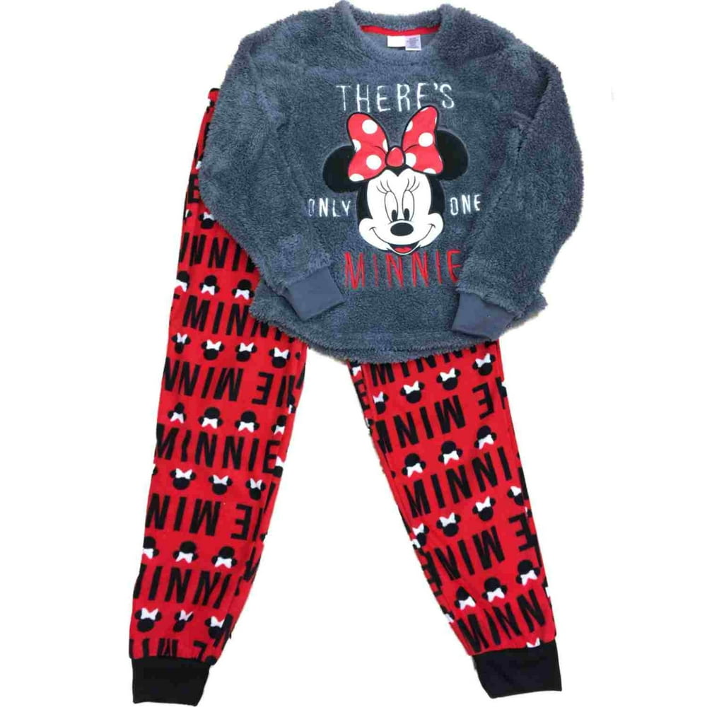 Womens Disney Only One Minnie Mouse Pajamas Minky Fleece Mickey Sleep
