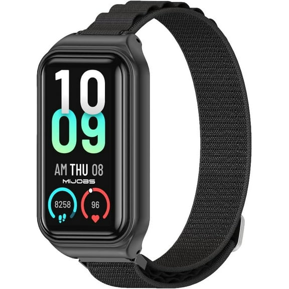 KOMI Strap for Amazfit Band 7 Nylon Replacement Strap Watch Wrist Band Smart Bracelet Accessories for Amazfit 7 Fit Band Black