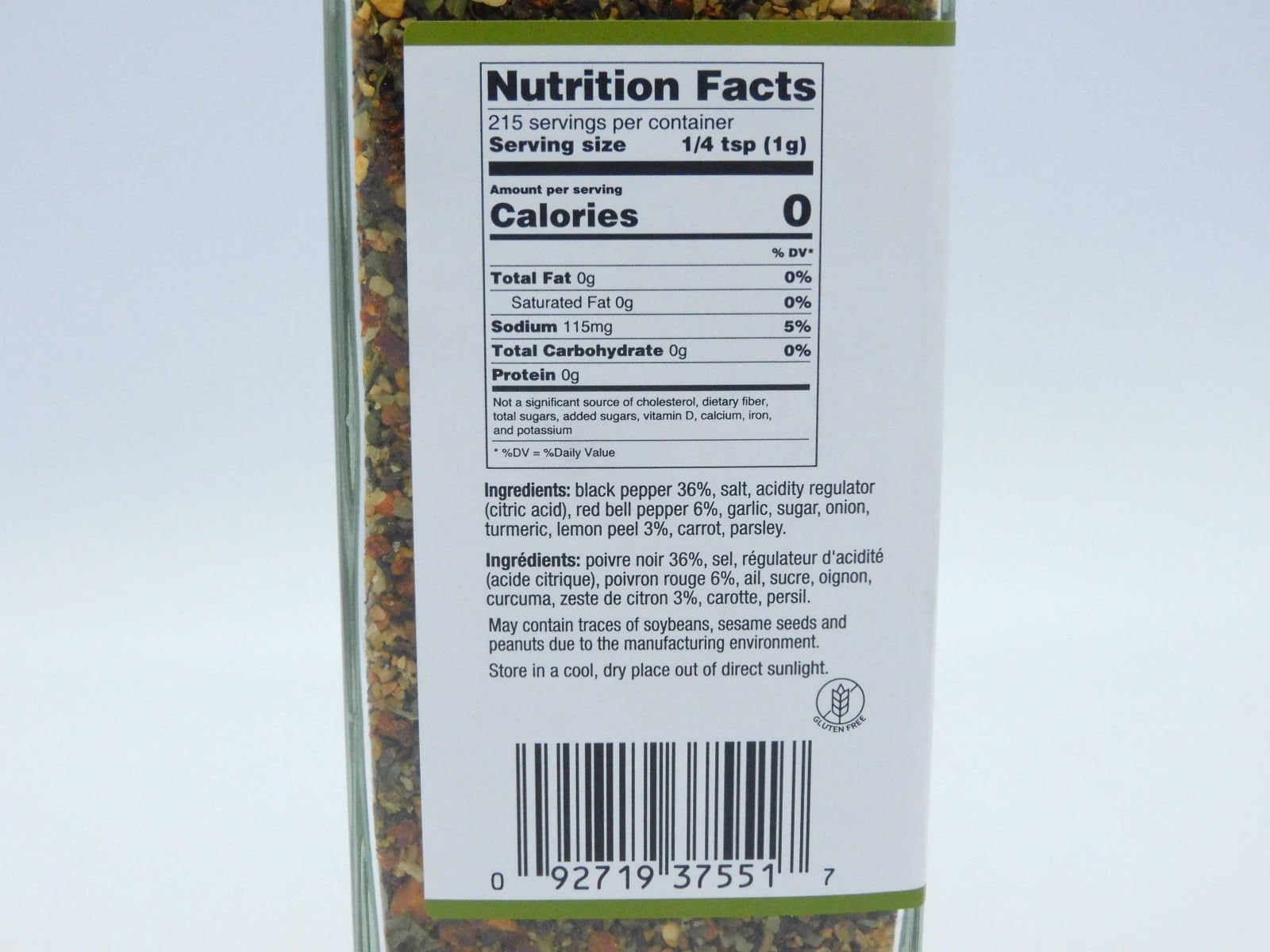 Large The Gourmet Collection Lemon Pepper Spice Blend 7.58 oz by Gourmet Collection - Calorie Free