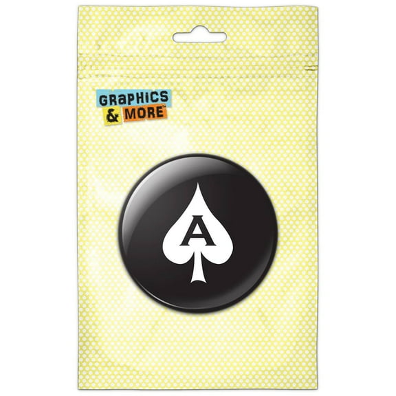 Ace of Spades Black and White Refrigerator Button Magnet