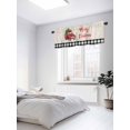 thumbnail image 3 of Merry Christmas Red Truck Valances for Windows, Snowflakes Xmas Tree Black Plaid Light Filtering Window Treatment Valances, Rod Pocket Small Curtains for Kitchen/Bathroom, 42"x18", 3 of 9