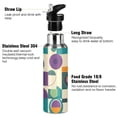 thumbnail image 3 of Yayeee 33oz Insulated Water Bottle Double Wall Stainless Steel with Flip Straw Lid, Purple Geometric, 3 of 7