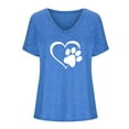 thumbnail image 6 of Usmixi Womens Shirts V-Neck Short Sleeve Cat Paws Print Summer Cute Tops Plus Size Breathable Fashion Ladies Cute Tee Blouses Blue xxl Under $5, 6 of 6