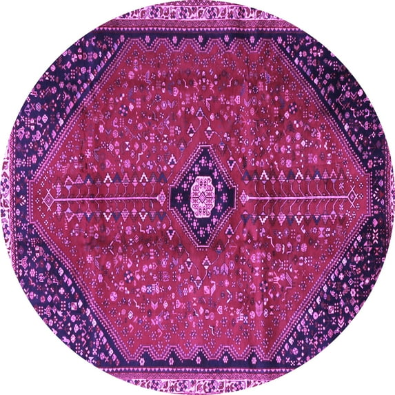 Ahgly Company Indoor Round Persian Purple Traditional Area Rugs, 3' Round