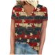thumbnail image 2 of Fiudx Liquidación de Ahorros de Verano Tops con Cuello En V de Manga Corta Estampados Del Día de La Independencia para Mujer, 2 of 4