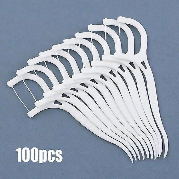 300/100Pcs Disposable Dental Flosser Toothpick Floss Interdental Tooth Cleaner Oral Hygiene Gum Teeth Cleaning Care Tool