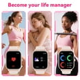 thumbnail image 6 of Mingwear 1.85-Inch Men's and Women's smartwatch fits for Android and iPhone Devices with Fitness Tracker, Pedometer, Answer/Call/120 Sport Modes, IP68 Waterproof Fitness Watch (Pink), 6 of 10