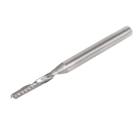 Round Shank 2mm x 12mm Carbide Single Flute Spiral End Mill CNC Router Bit