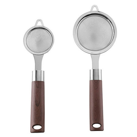 

2pcs Stainless Steel Oil Strainer Mesh Sieve Sifter Flour Colander Flour Powder Kitchen Strainer for Baking Cooking