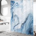 thumbnail image 2 of Blue Marble Shower Curtain, Modern Ombre Fabric Cloth Shower Curtains for Luxury Bathroom Decor, Abstract Chic Elegant Watercolor Shower Curtain, 72x72, 2 of 6